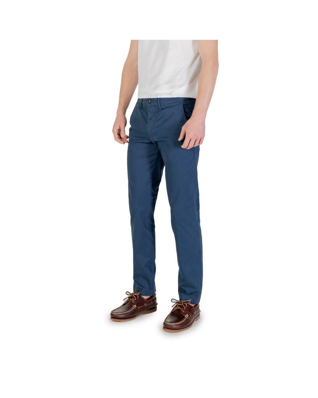 Borghese Blue Cotton Skinny Pants for men