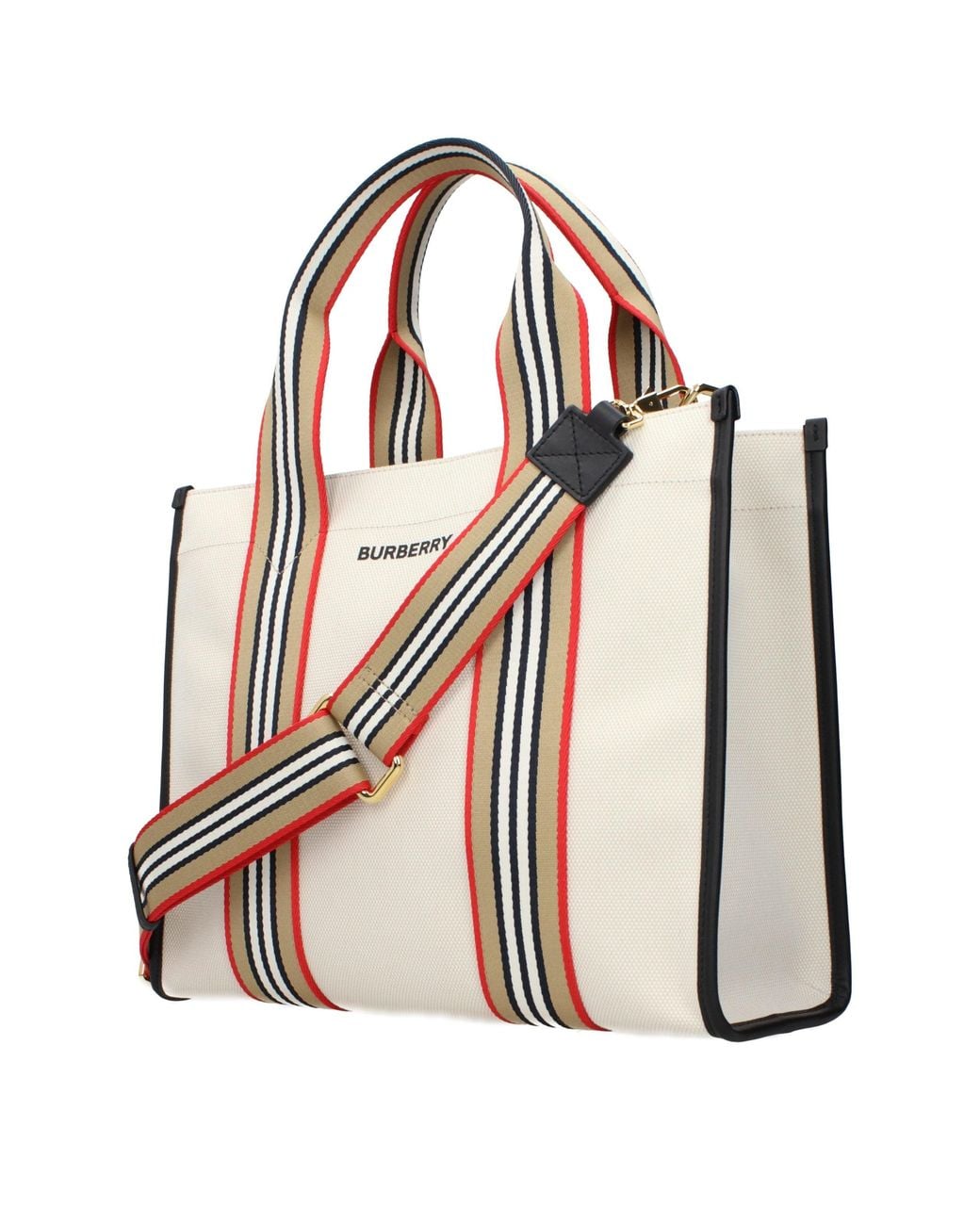 Burberry Red Beige Fabric Handbag
