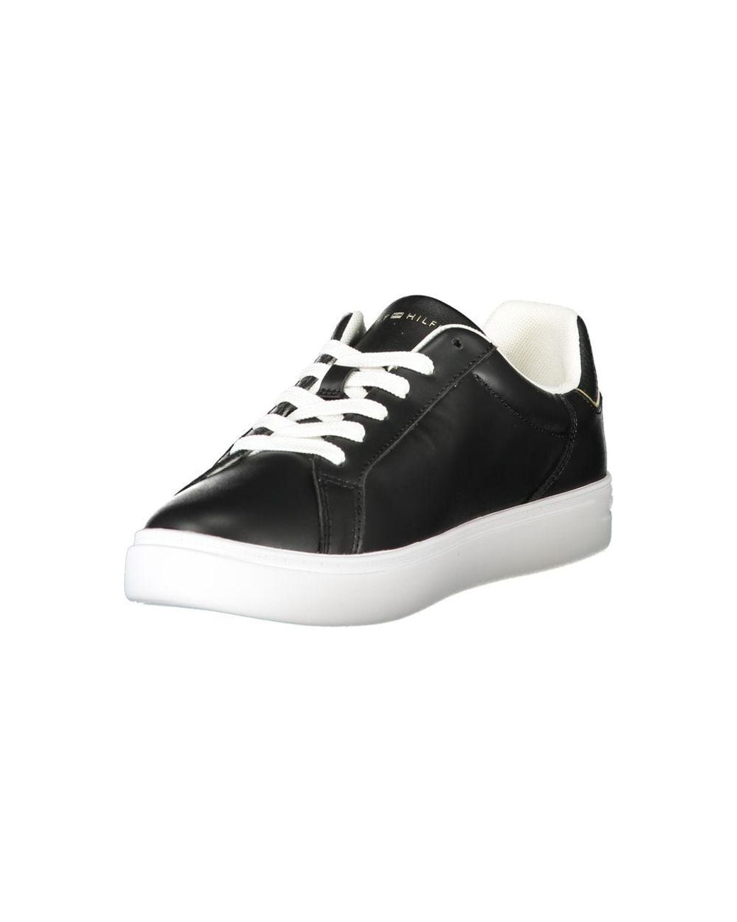 Tommy Hilfiger Black Leather Sneakers Fw0Fw04276