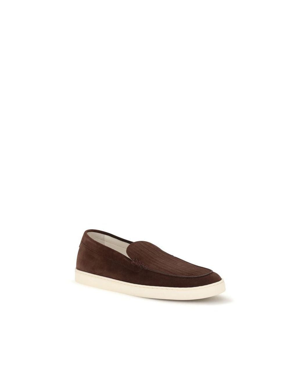 Brunello Cucinelli Brown Bordeaux Calf Leather Bos Taurus Slip for men