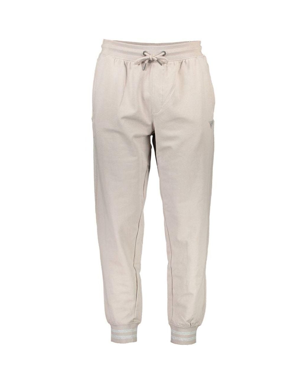 Guess Natural Beige Cotton Men's Trackpants for men