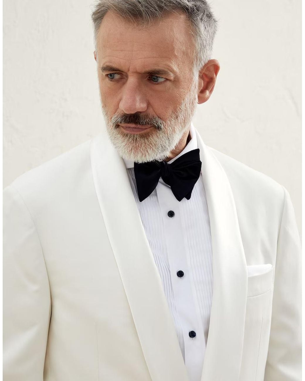 Brunello Cucinelli White Bicolor Silk Blazer for men