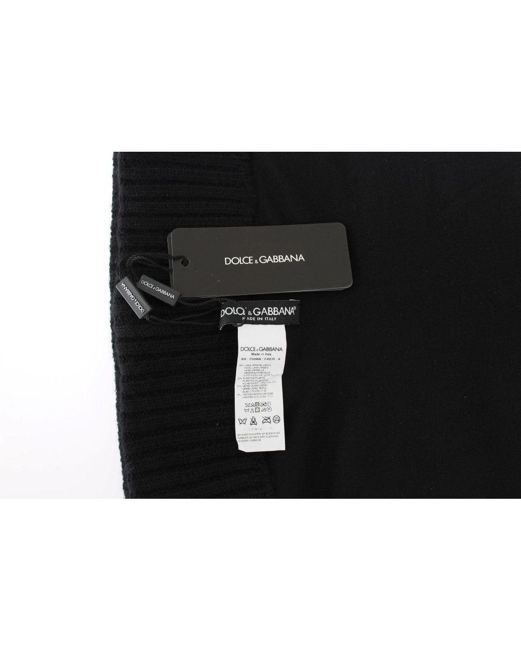Dolce & Gabbana Black Knitted Sequin Hood Scarft