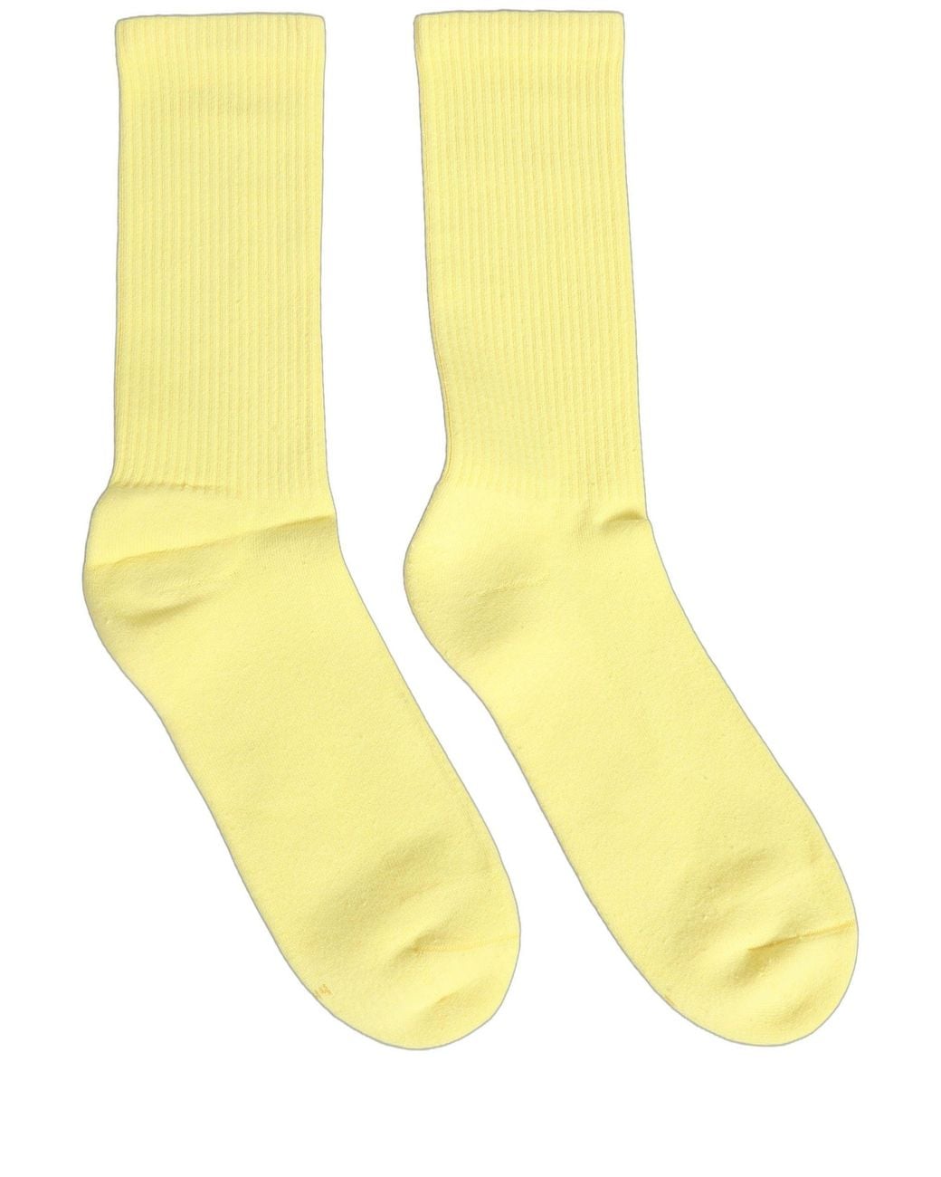 Dolce & Gabbana Yellow Cotton Ribbed Mid Calf Accessory Socks