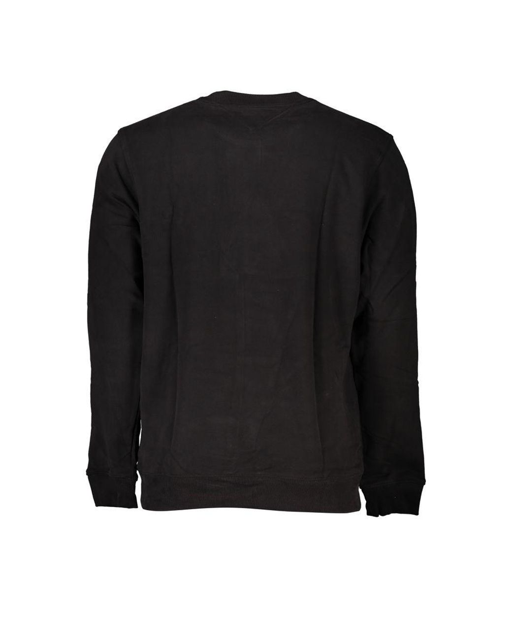Tommy Hilfiger Black Sleek Organic Cotton Crew Neck Sweatshirt for men