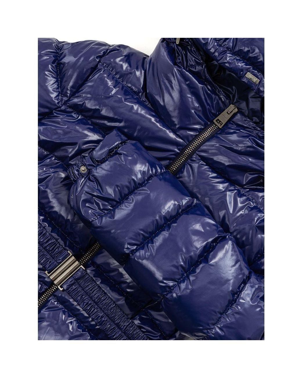 Herno Blue Hooded Puffer Jacket Pi004D39600