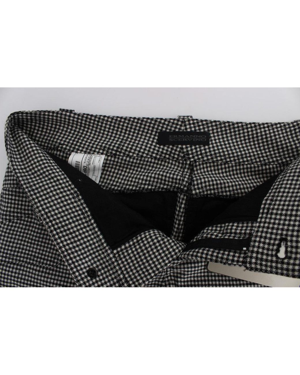 Ermanno Scervino Gray Checkered Cotton Casual Pants