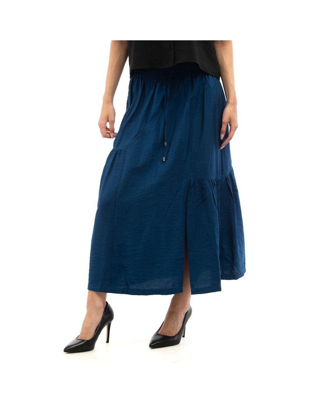 Patrizia Pepe Blue Viscose Long Skirt
