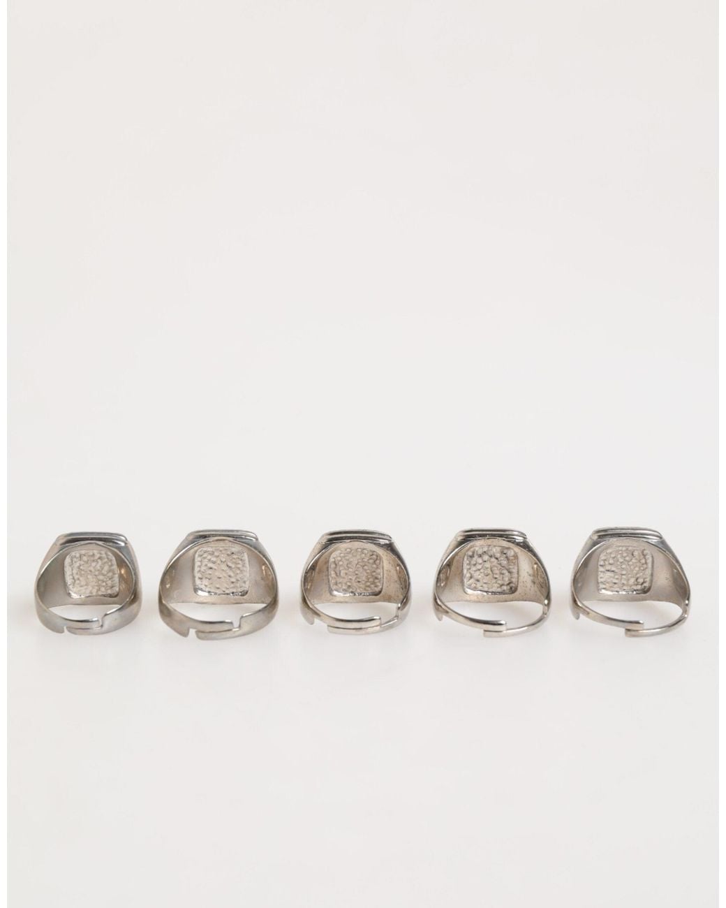 Dolce & Gabbana Natural Tone Brass Lettemen's Set 5 Pieces Adjustable Ring for men