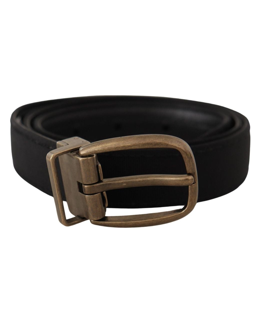 Dolce & Gabbana Black Elegant Grosgrain Leather Belt for men