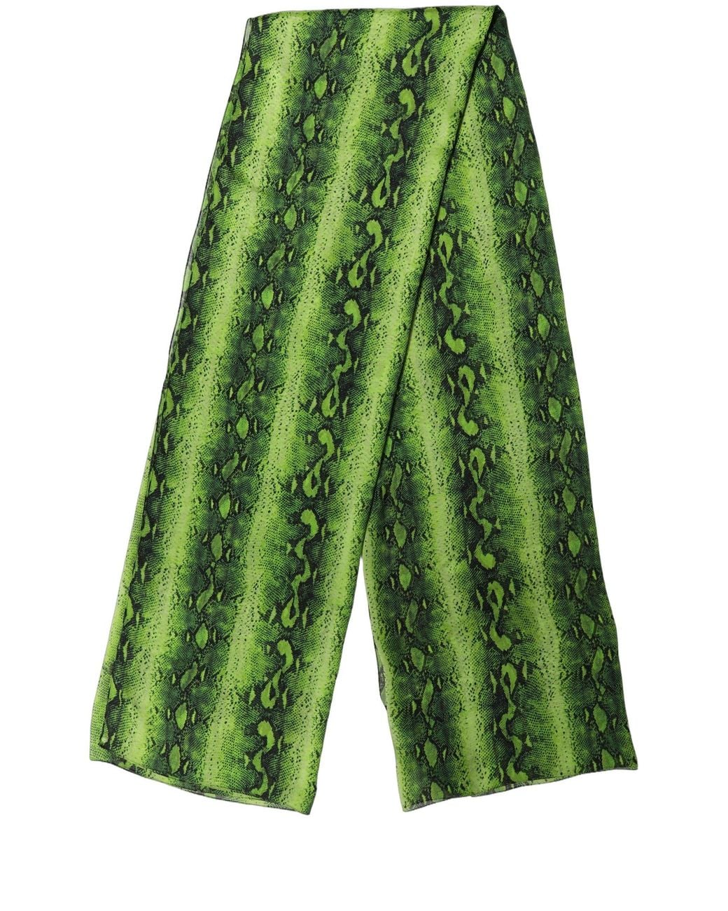 Dolce & Gabbana Green Black Printed Silk Sheer Stole Scarf