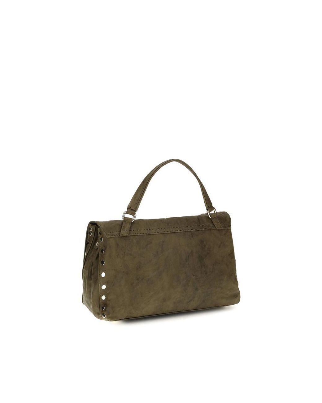 Zanellato Green Brown Suede Leather Handbag
