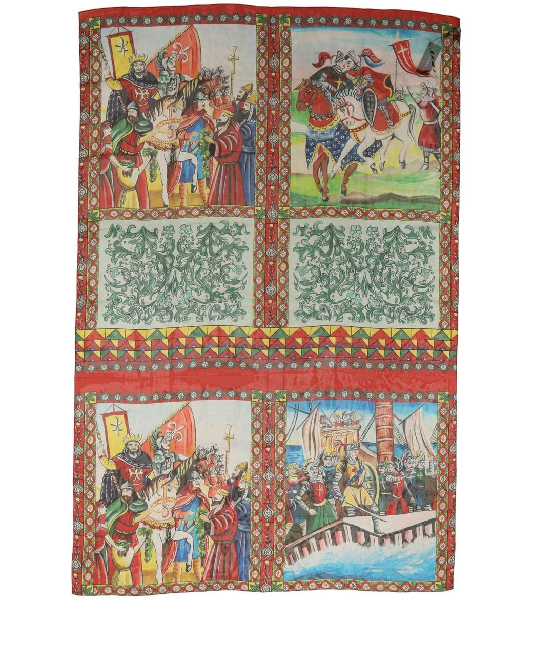 Dolce & Gabbana Red Multicolor Silk Printed Shawl Stole Scarf