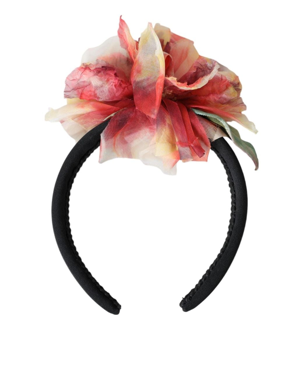 Dolce & Gabbana White Rose Silk Floral Tiara Hairband Diadem