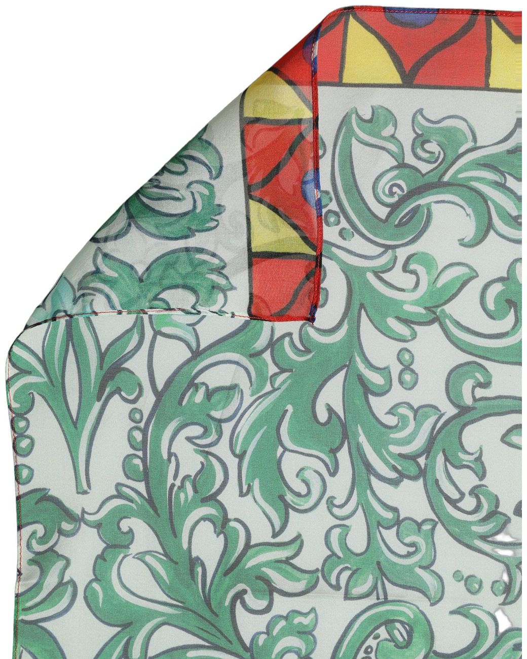 Dolce & Gabbana Blue Multicolor Silk Printed Square Foulard Scarf