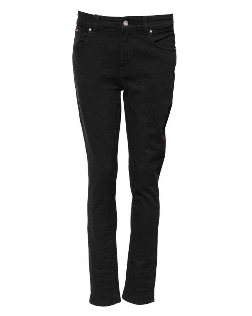 Dolce & Gabbana Black Cotton Skinny Mid Waist Denim Jeans
