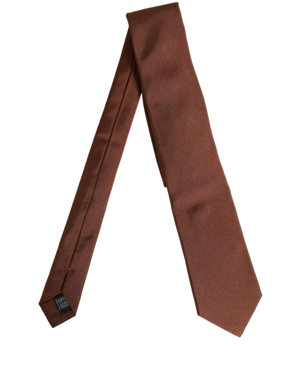 Dolce & Gabbana Brown Silk Classic Adjustable Necktie Accessory Tie for men