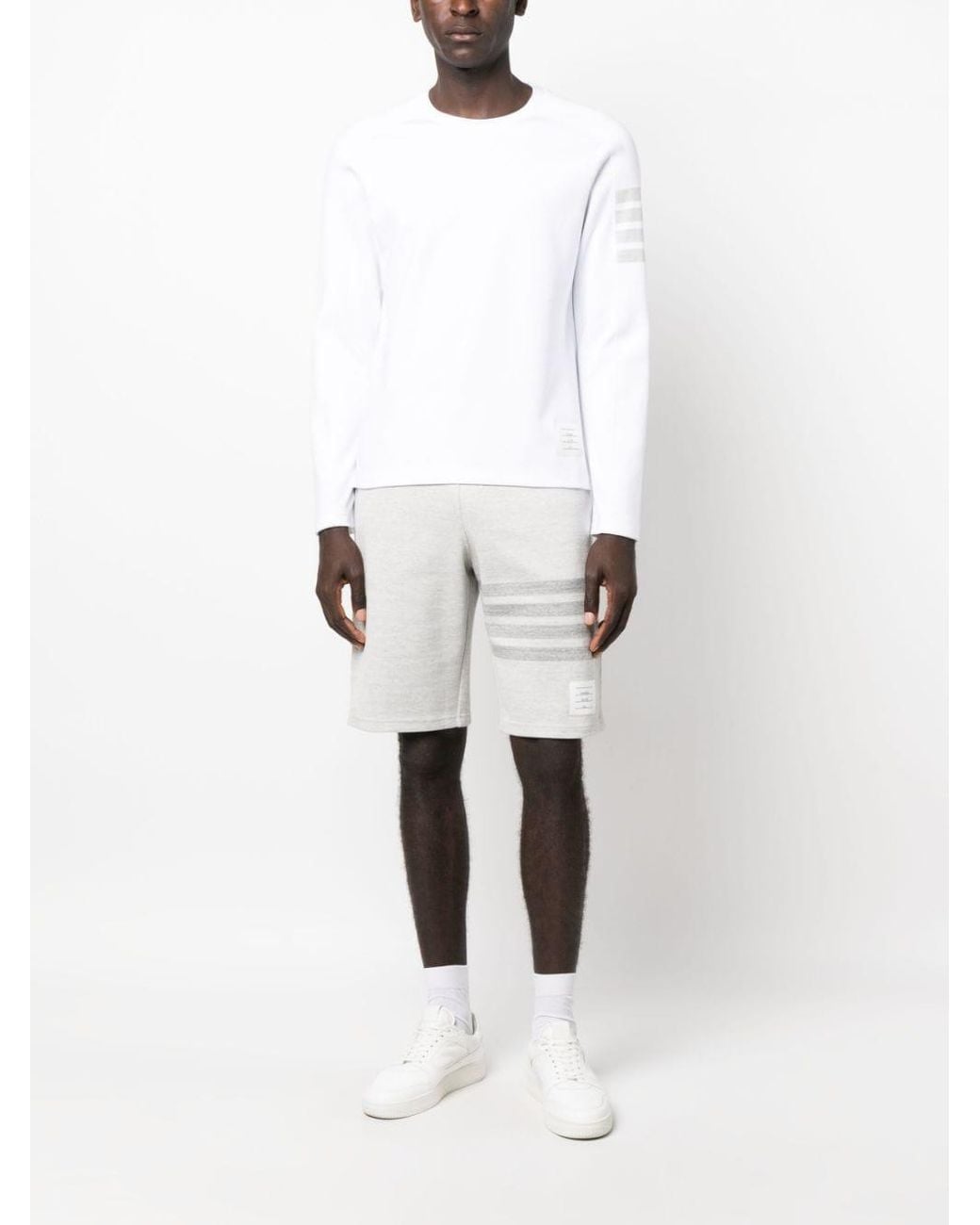 Thom Browne Gray 4-Bar Long-Sleeved T-Shirt for men