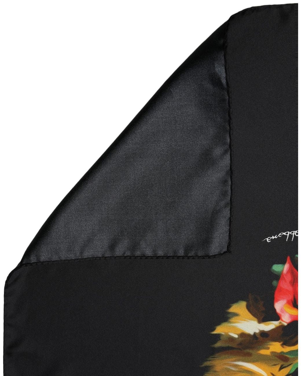 Dolce & Gabbana Black Tropical Sunset Square Foulard Scarf