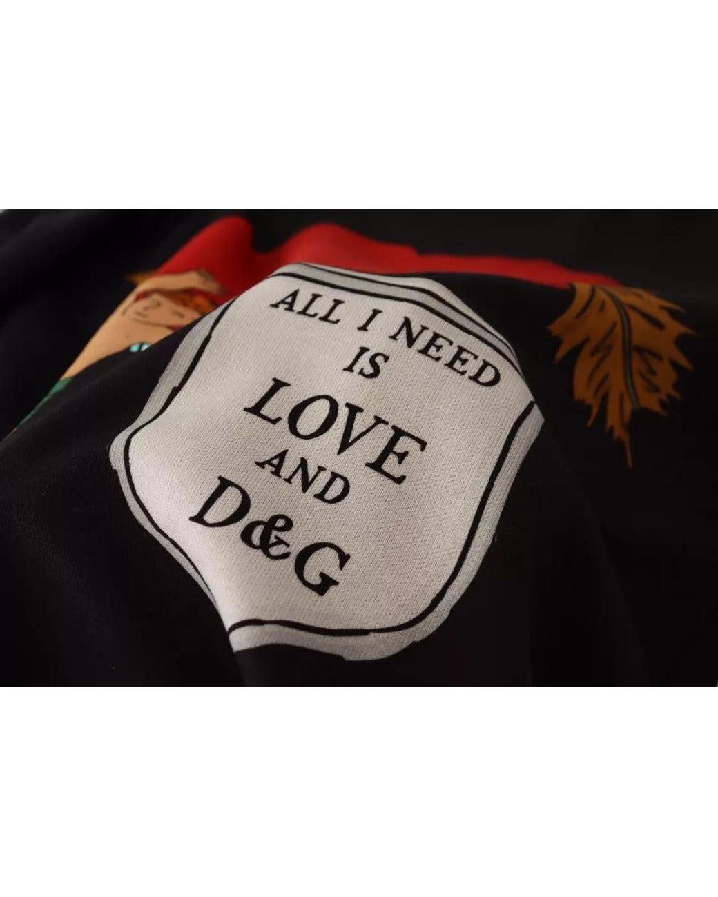 Dolce & Gabbana Black Cupid Heart Sweatshirt Long Sleeve Crewneck for men