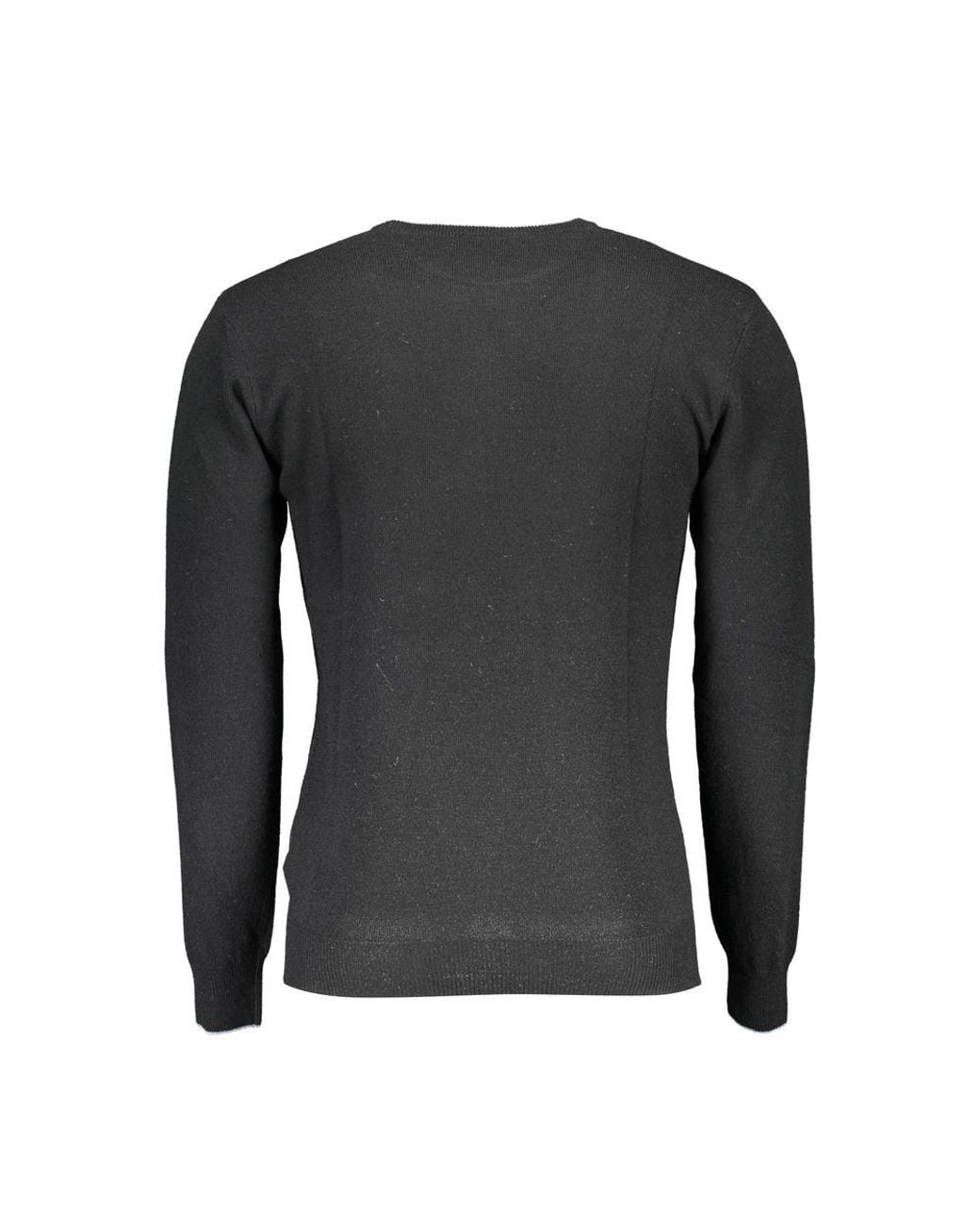 U.S. POLO ASSN. Black Elegant Slim Fit Crew Neck Sweater for men