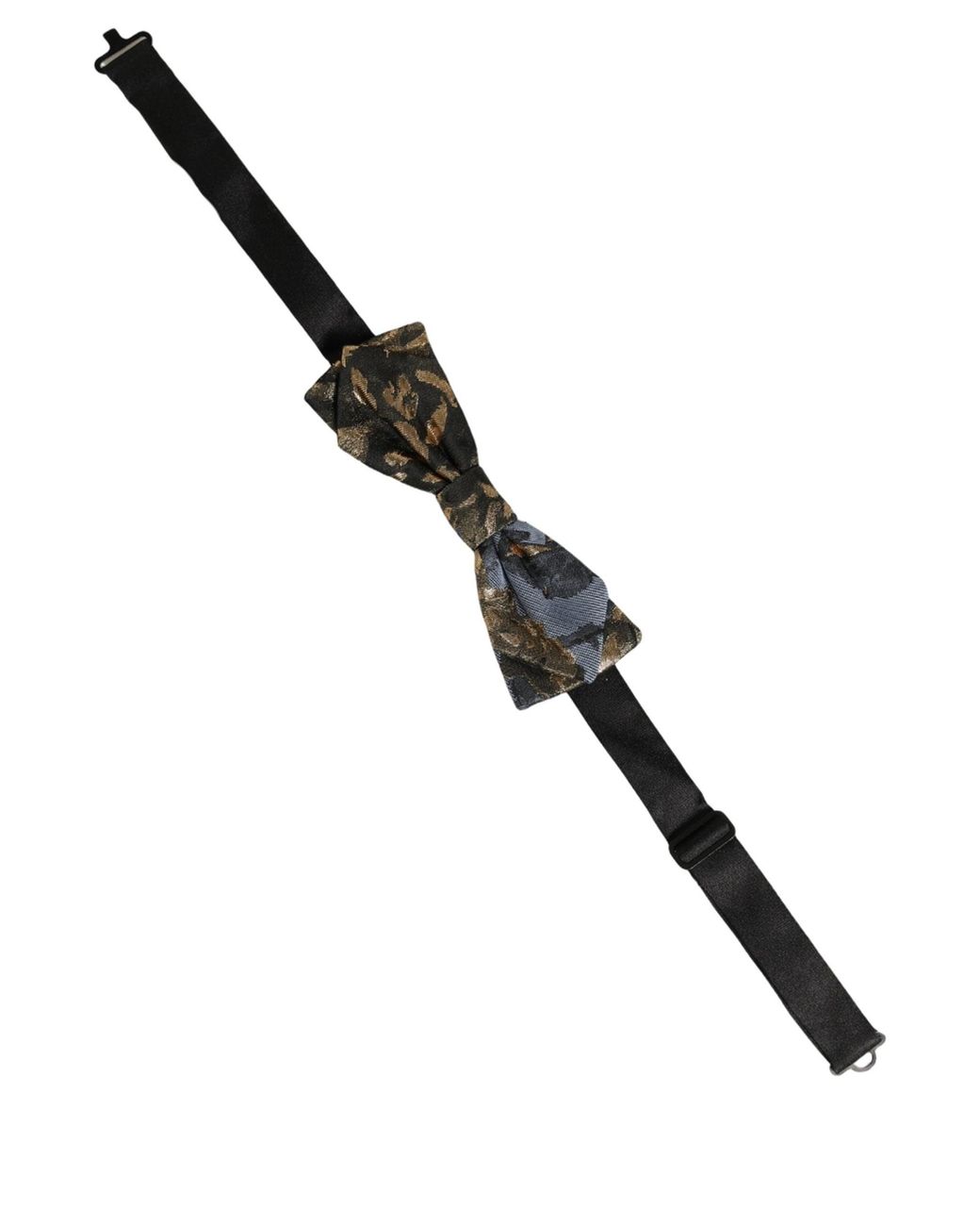 Dolce & Gabbana Black Men Multicolor Jacquard Adjustable Neck Bow Tie for men