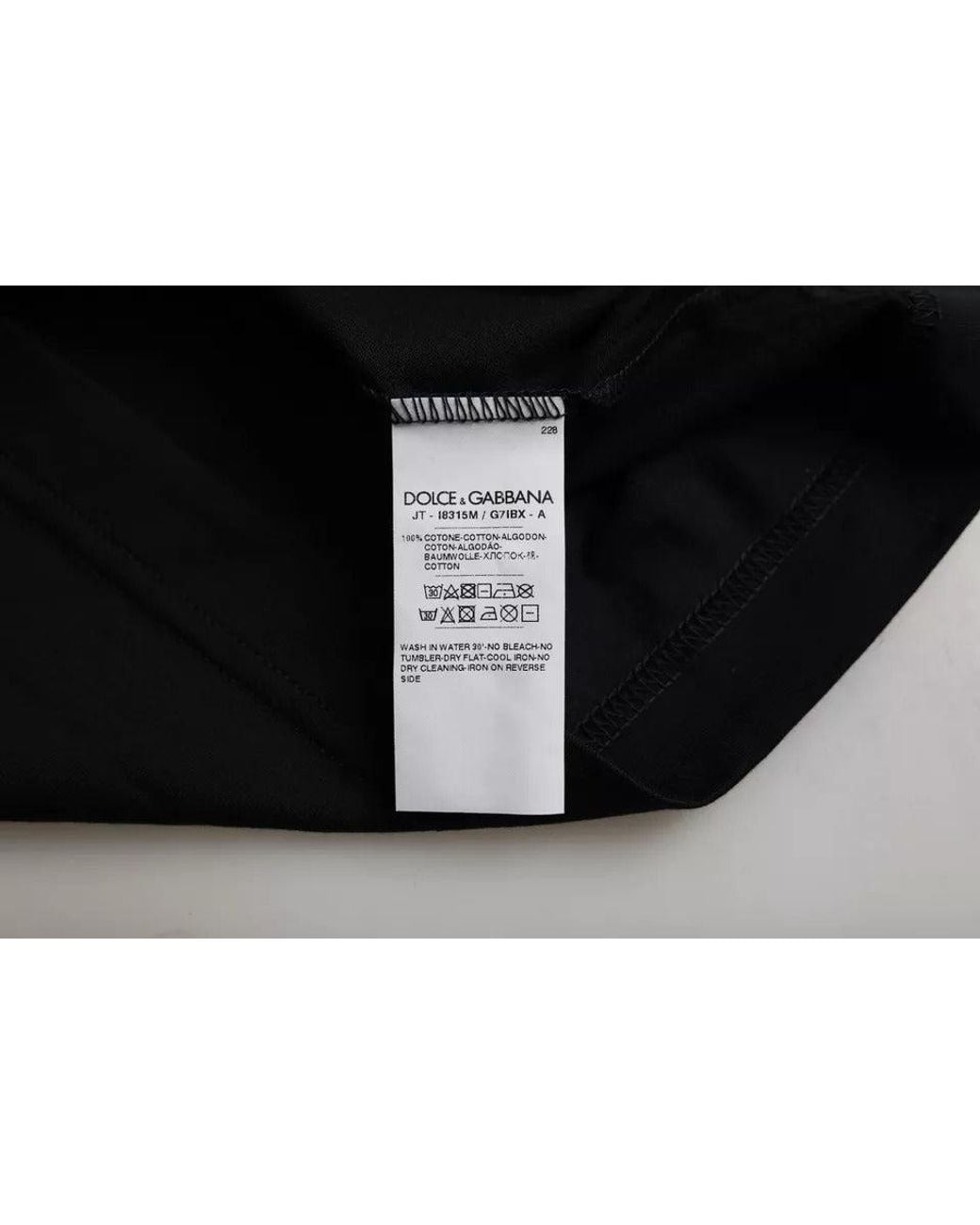 Dolce & Gabbana Black Cotton Round Neck Short Sleeves Men T for men