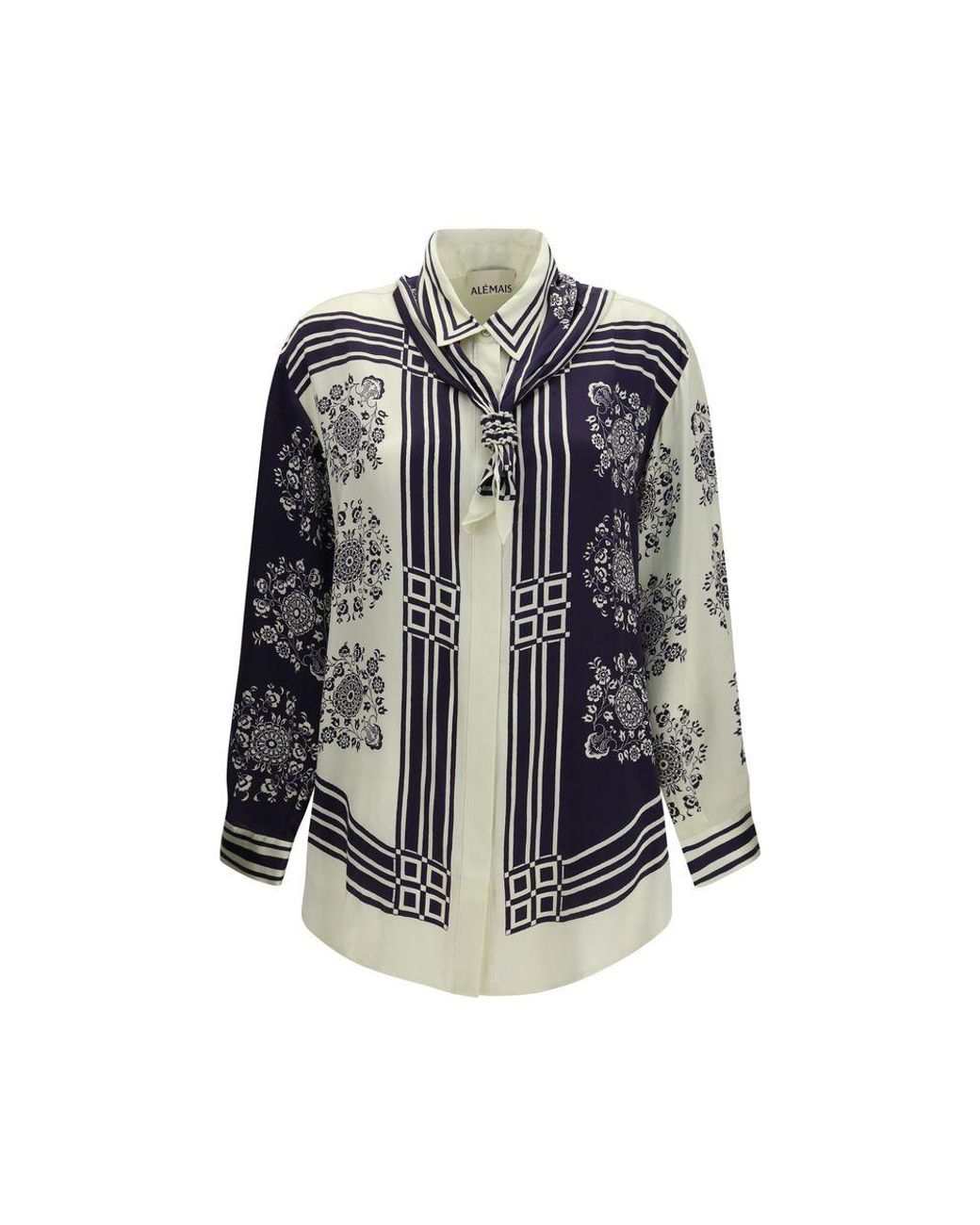 ALÉMAIS Blue Silk Shirt