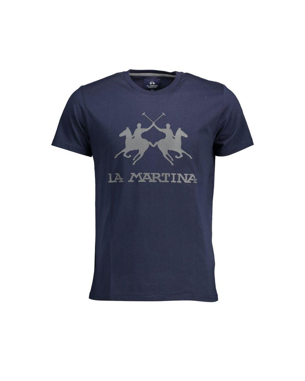 La Martina Blue Cotton T-Shirt for men