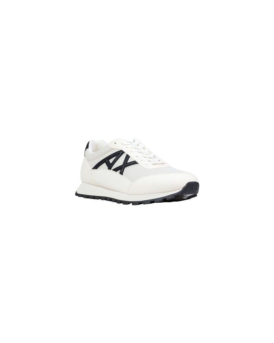 ARMANI EXCHANGE Black And White Polyester Athletic Sneakers for men