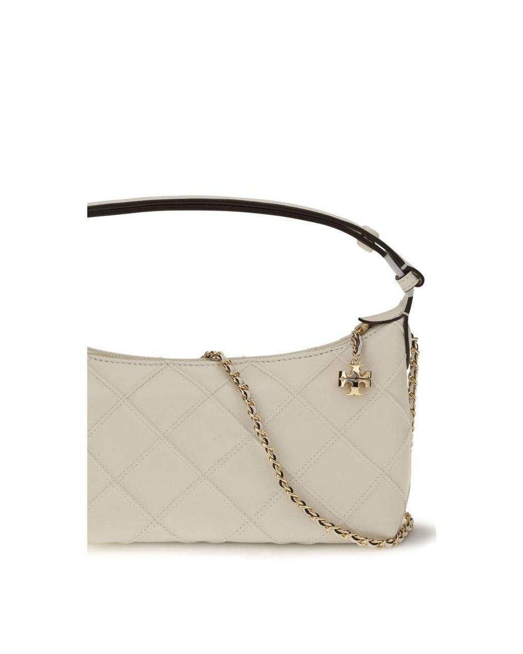 Tory Burch Metallic Beige Calf Leather Bos Taurus Handbag