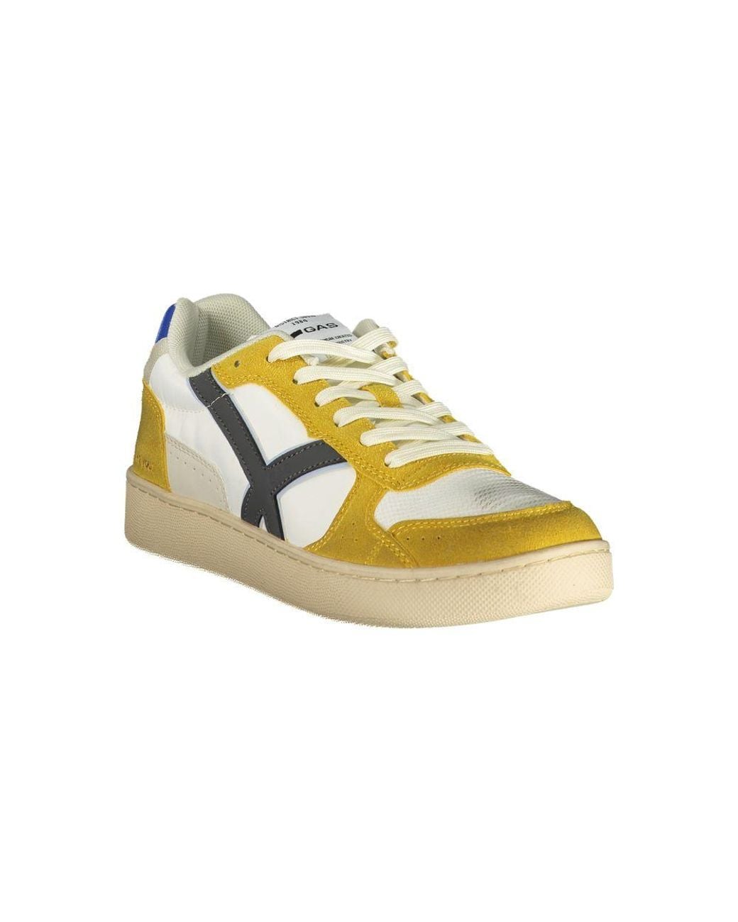 Gas Yellow White Polyester Men Sneaker for men