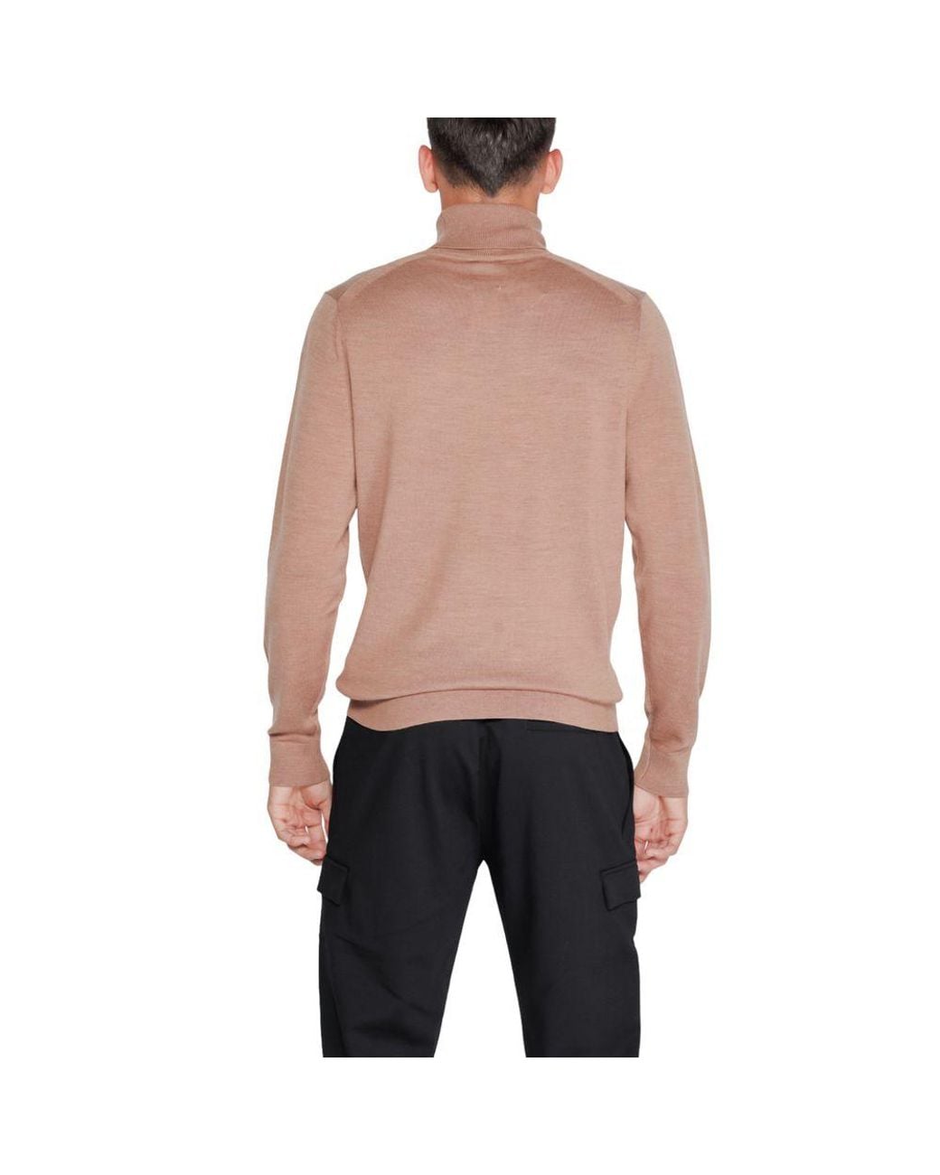 Calvin Klein Natural Beige Wool Turtleneck for men