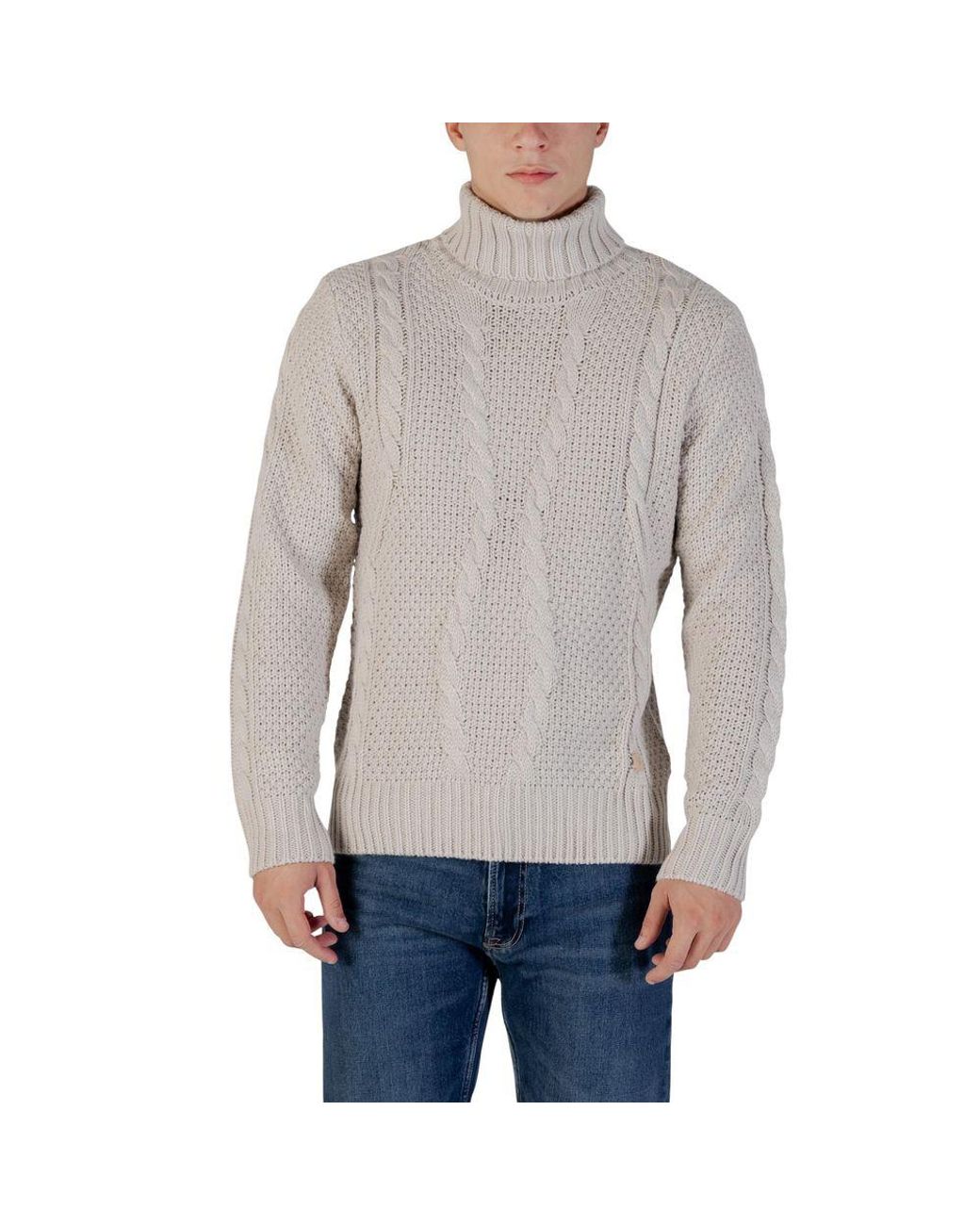 Gianni Lupo Gray Marabou Turtleneck for men