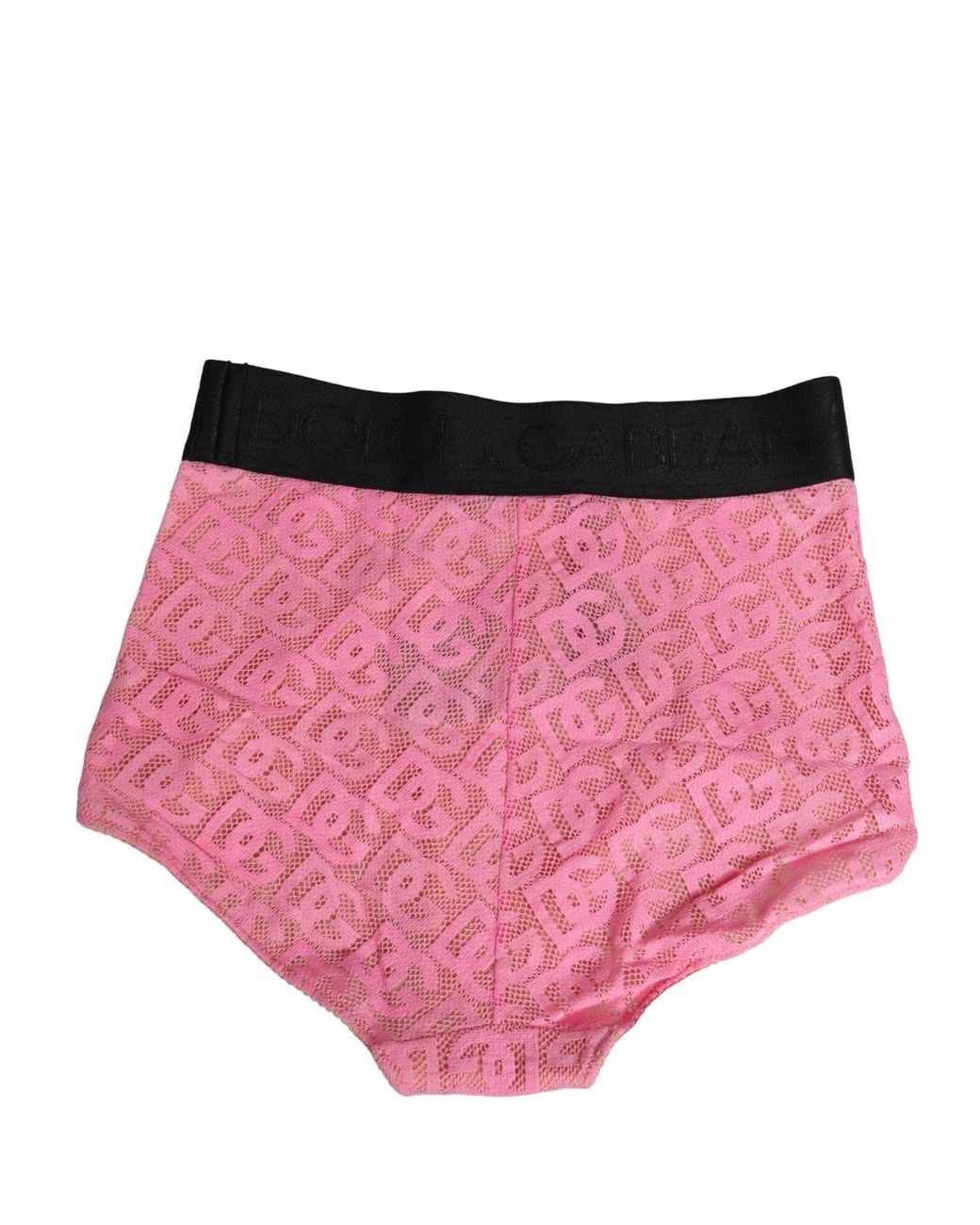 Dolce & Gabbana Pink Cotton Dg Logo High Waist Girdle Underwear Elastane Nylon Clothing