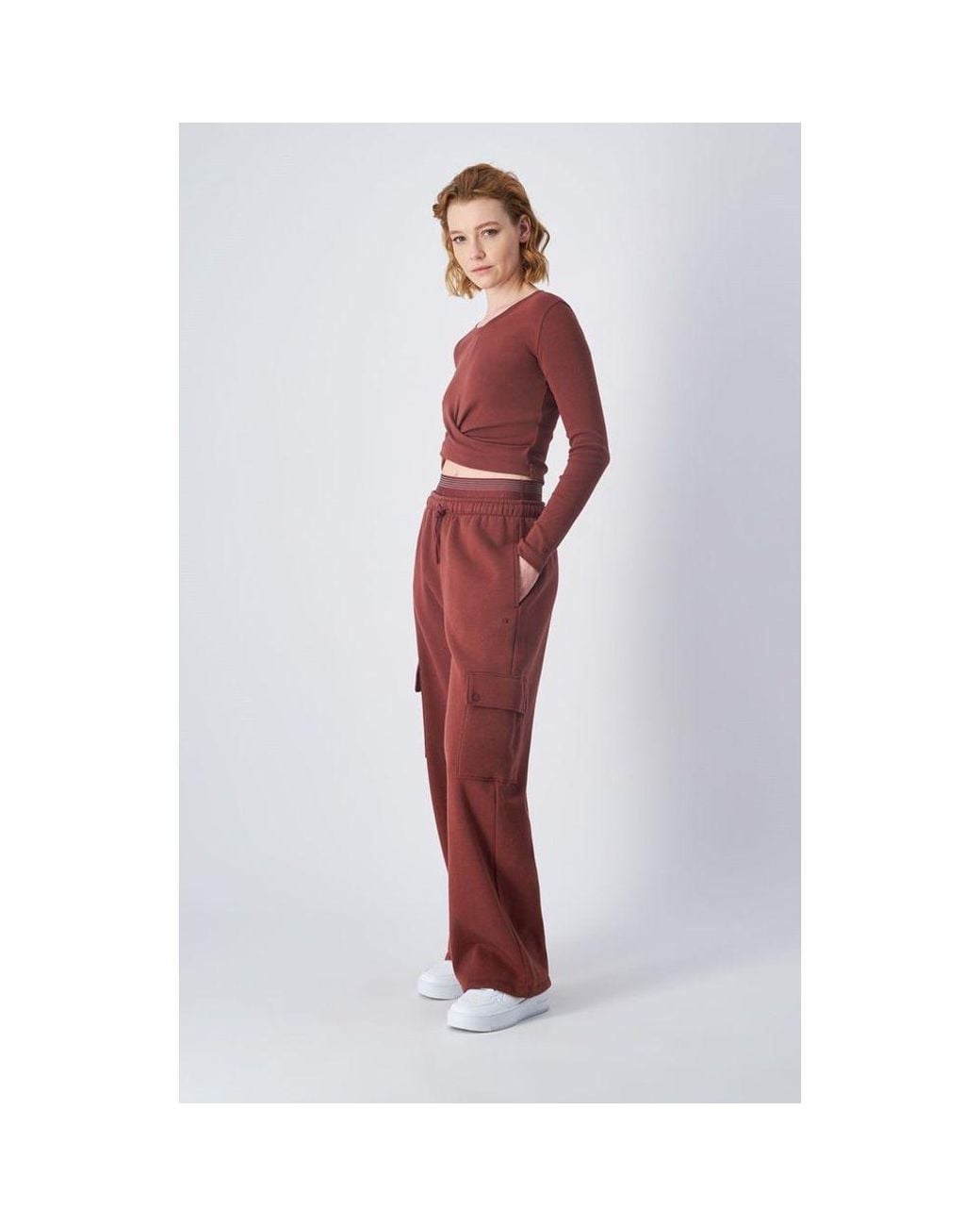Champion Red Cotton Cargo Pants
