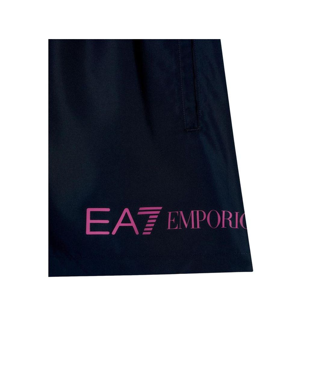 EA7 Blue Polyester Swim Shorts for men