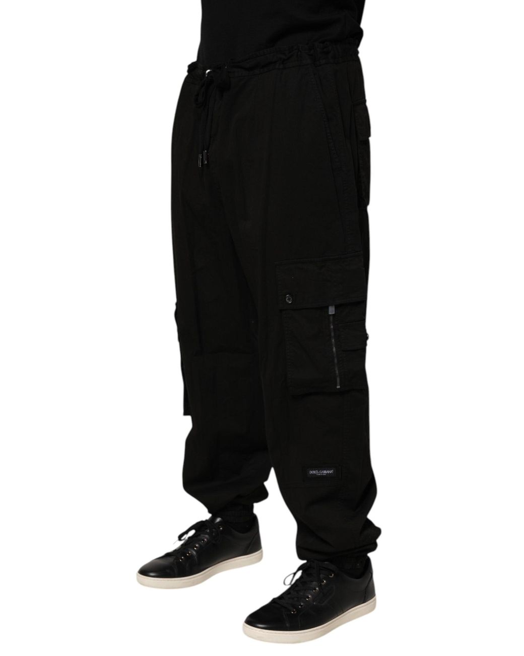 Dolce & Gabbana Black Cotton Cargo Jogger Sweatpants Pants for men
