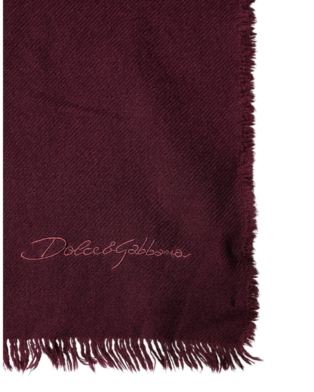 Dolce & Gabbana Red Cashmere Fringes Neck Wrap Shawl Scarf for men