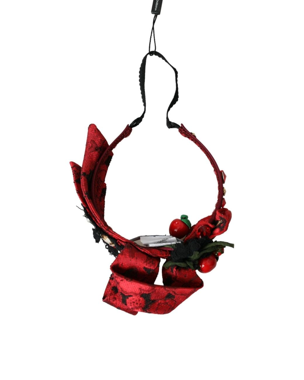 Dolce & Gabbana Red Cherry Sicily Embellished Hairband Diadem