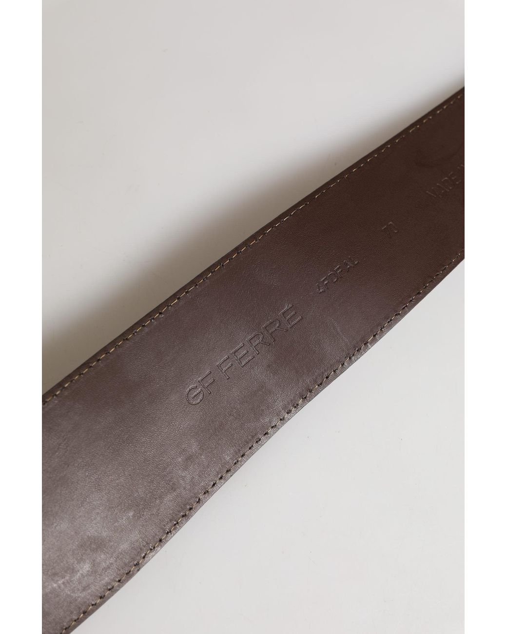 Gianfranco Ferré Brown Genuine Leather Logo Wide Waist Belt