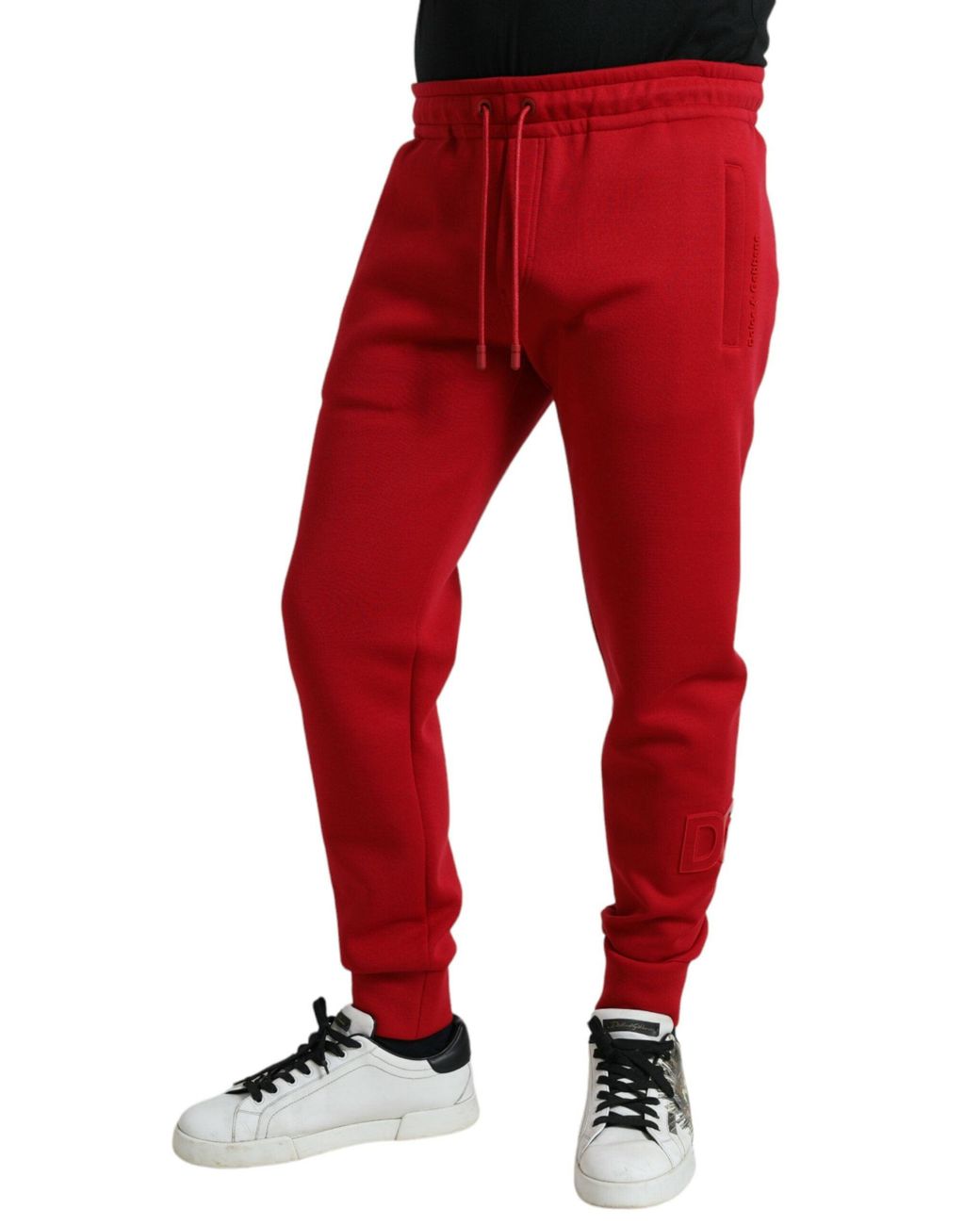 Dolce & Gabbana Red Cotton Blend Skinny Jogger Pants for men