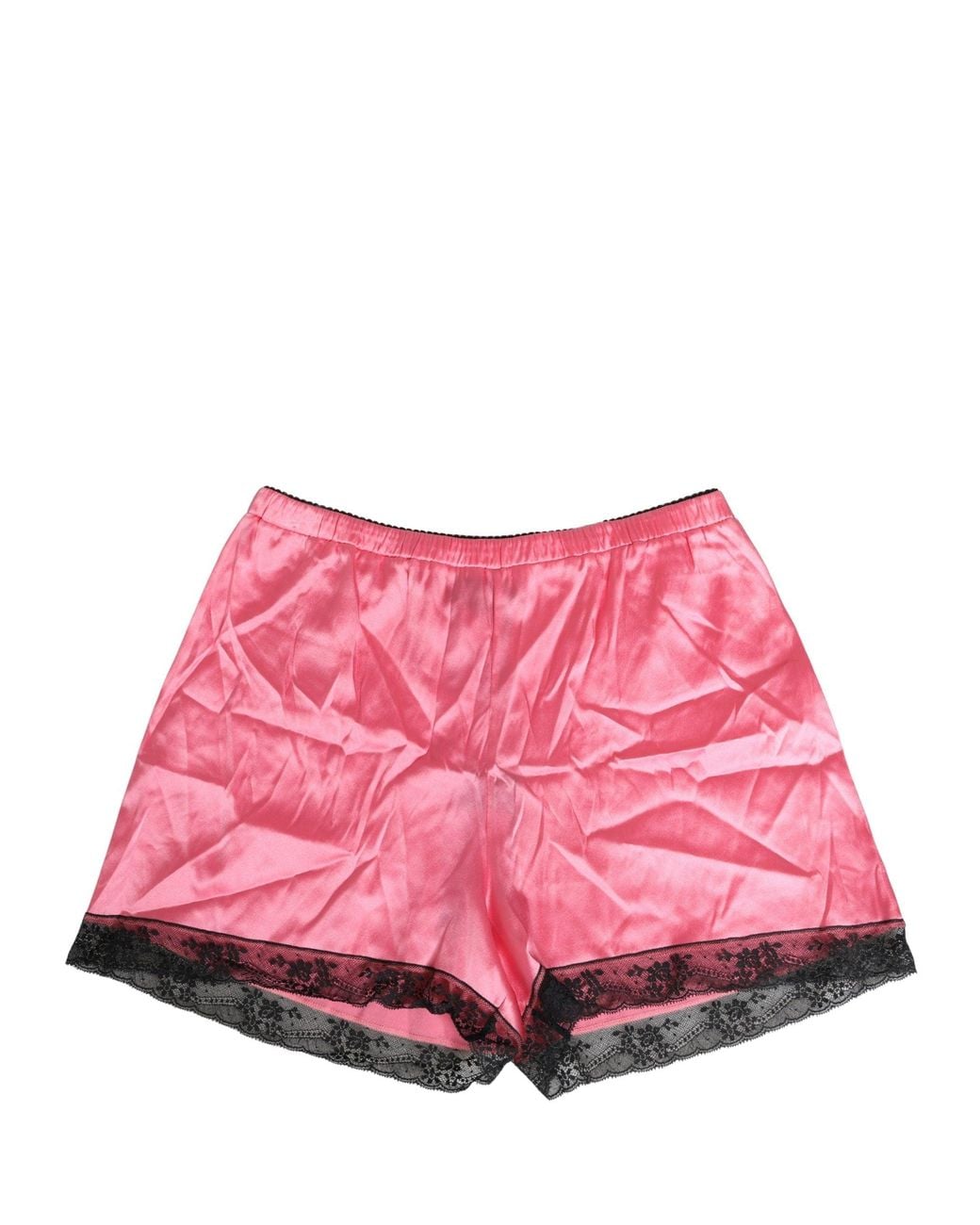 Dolce & Gabbana Pink Silk Satin Lace Trim Pajama Shorts Sleepwear Cotton Elastane Nylon