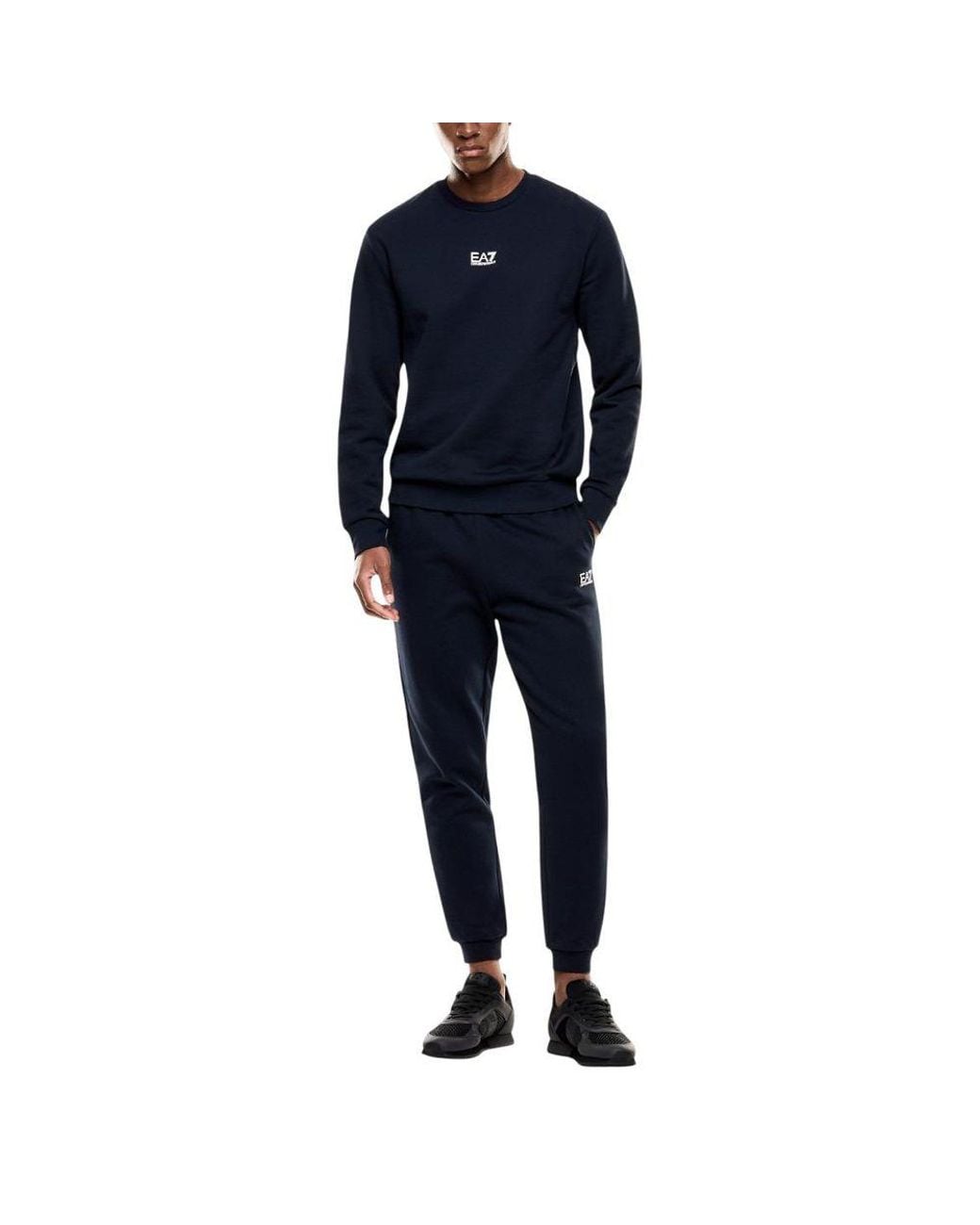 EA7 Blue Cotton Sweatshirt for men