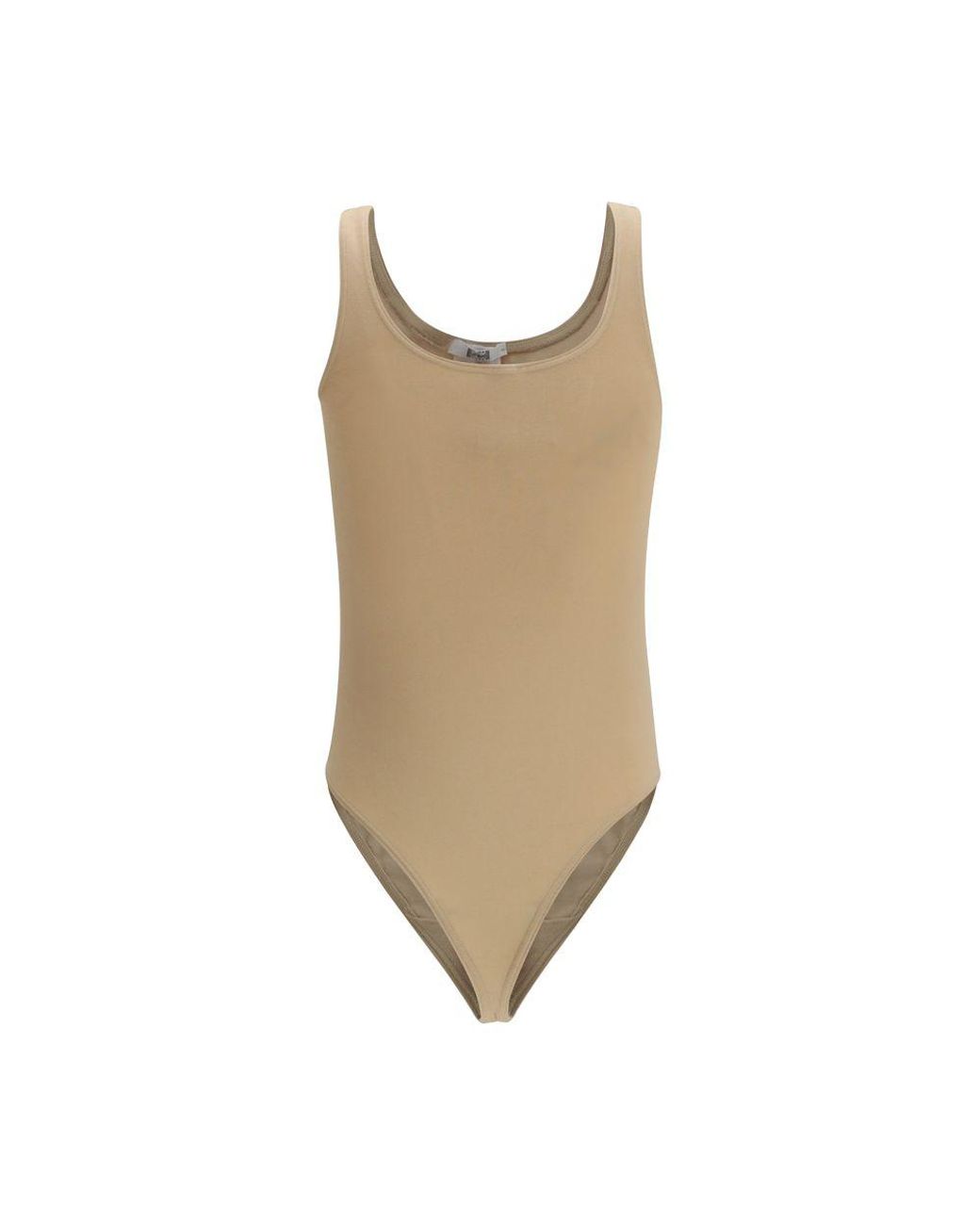 Wolford Brown Beige Cotton Bodysuit