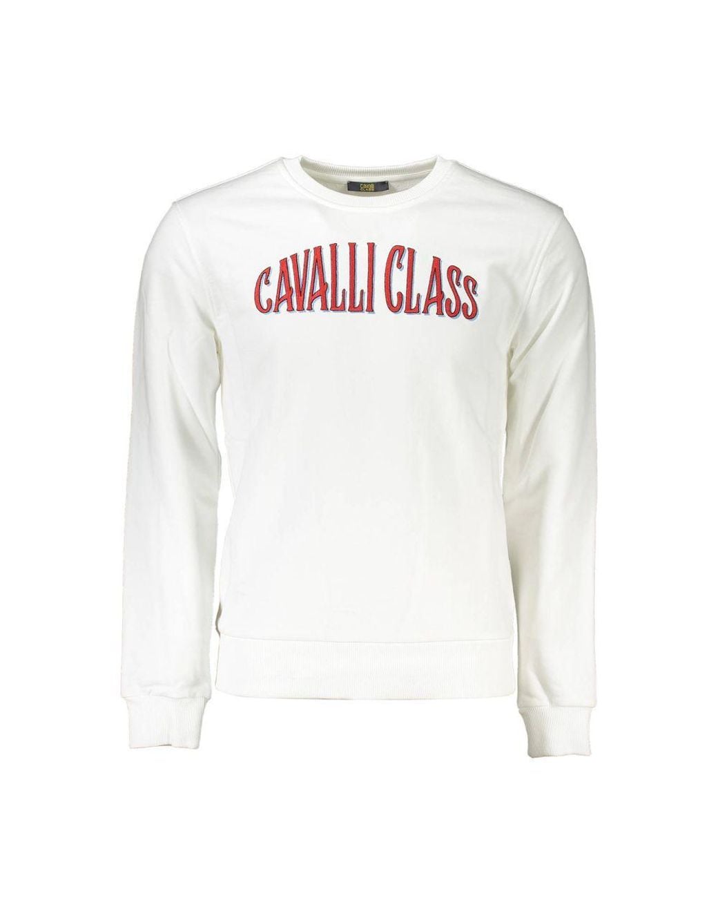 Roberto Cavalli White Cotton Sweater for men