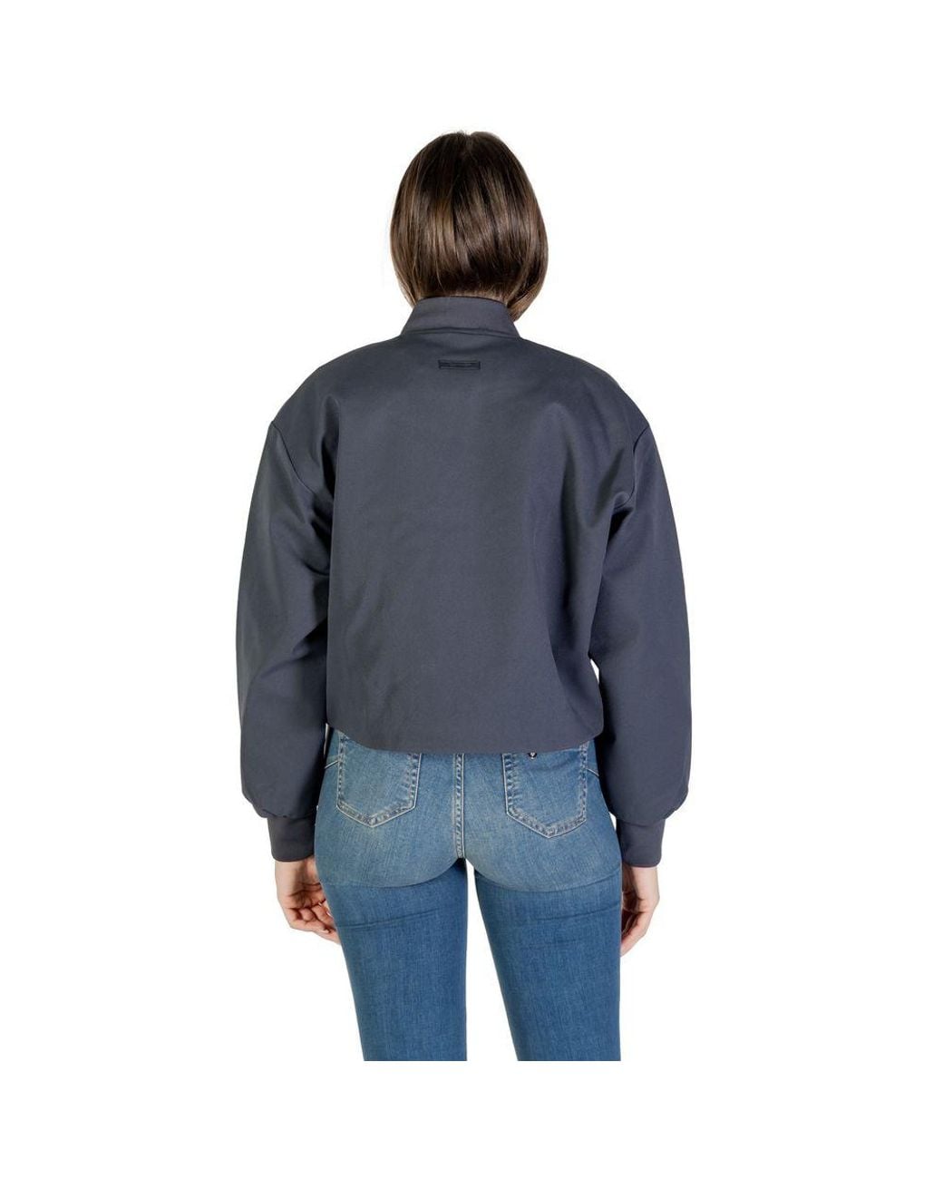 Calvin Klein Blue Gray Recycled Polyester Bomber