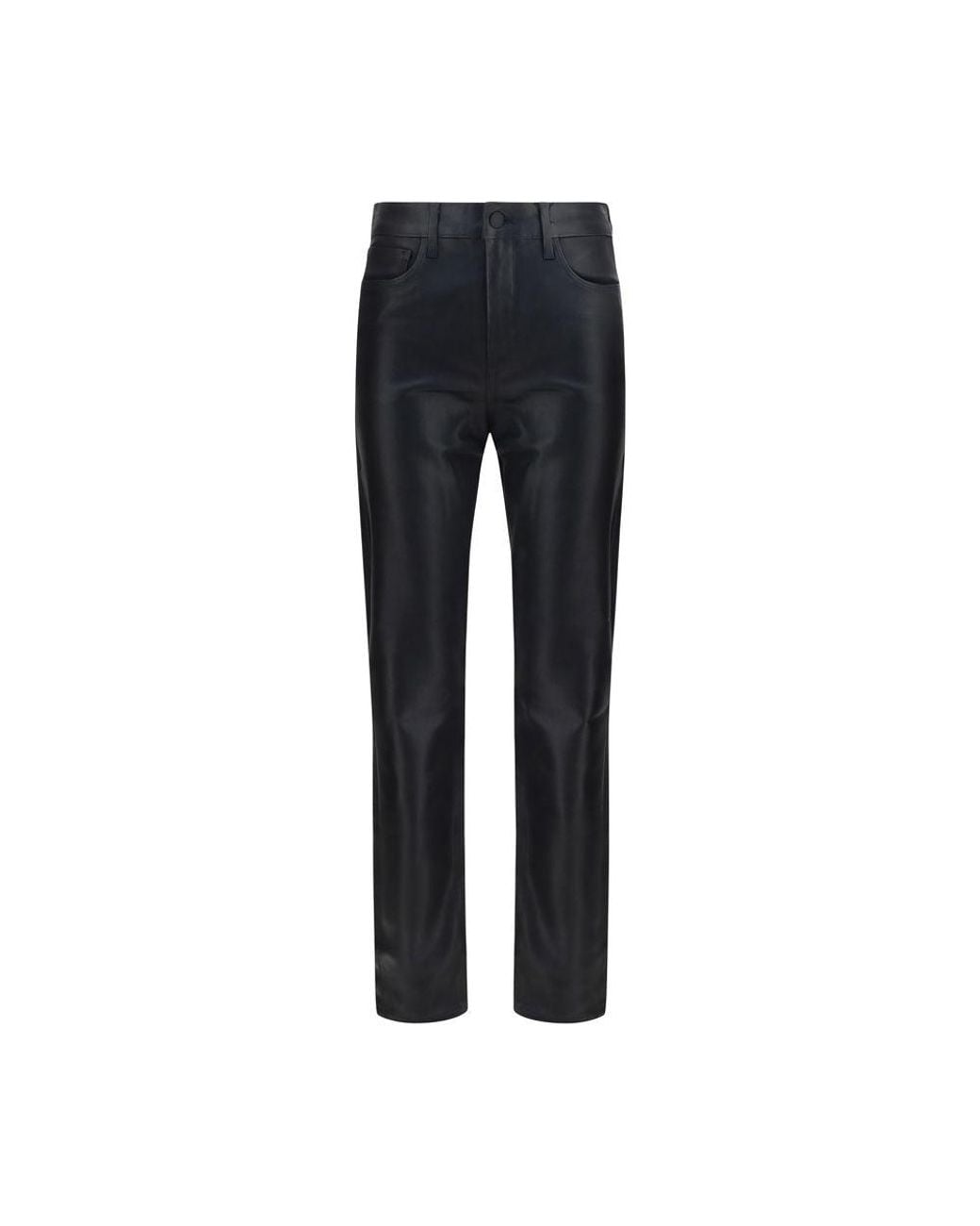 L'Agence Blue Black Leather Pants