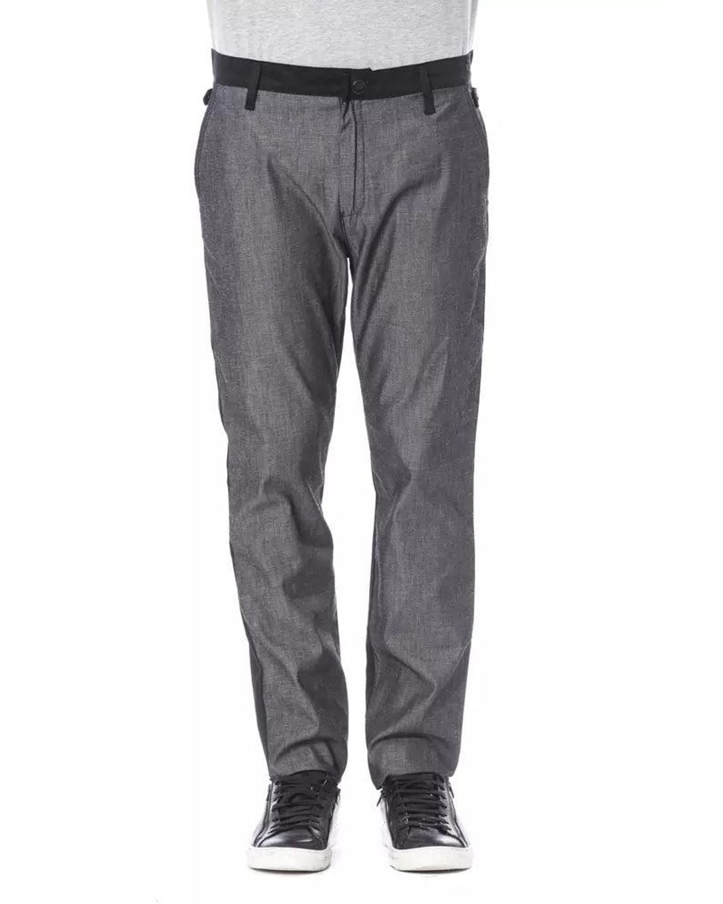 Verri Gray Classic Cotton Pants for men
