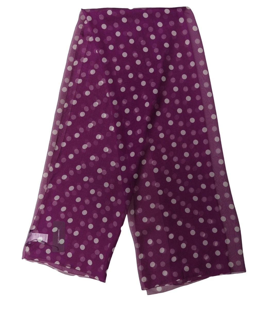 Dolce & Gabbana Purple White Polka Dot Shawl Stole Scarf